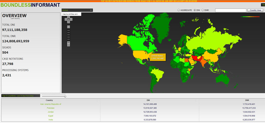 Boundless Informant: "Global Heat Map"