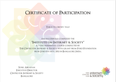 Certificate of Participation