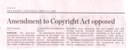 Amendment to Copyright Act opposed