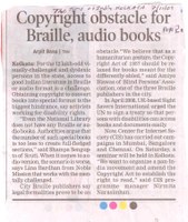 Copyright obstacle for Braille, audio books